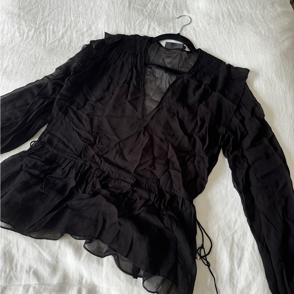 Sheer Vintage Black Viscose Top